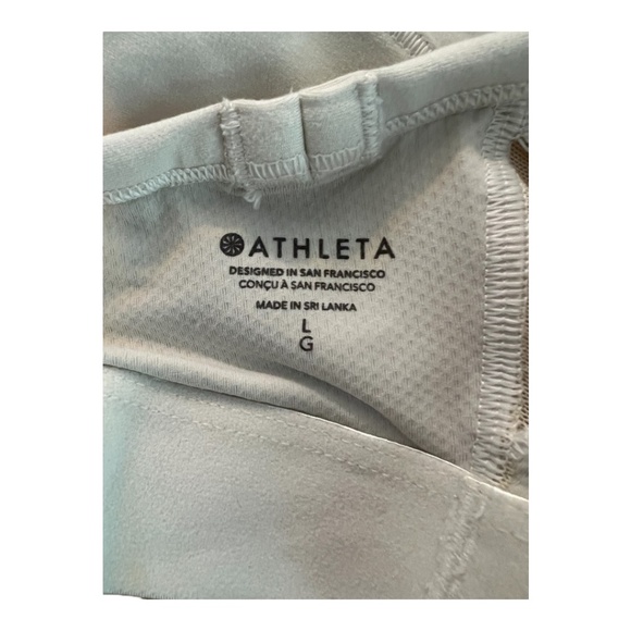 🏋️ EUC ATHLETA Cream “Vital” Racerback Tank Top w/ Built-In Bra Sz L - Picture 6 of 8